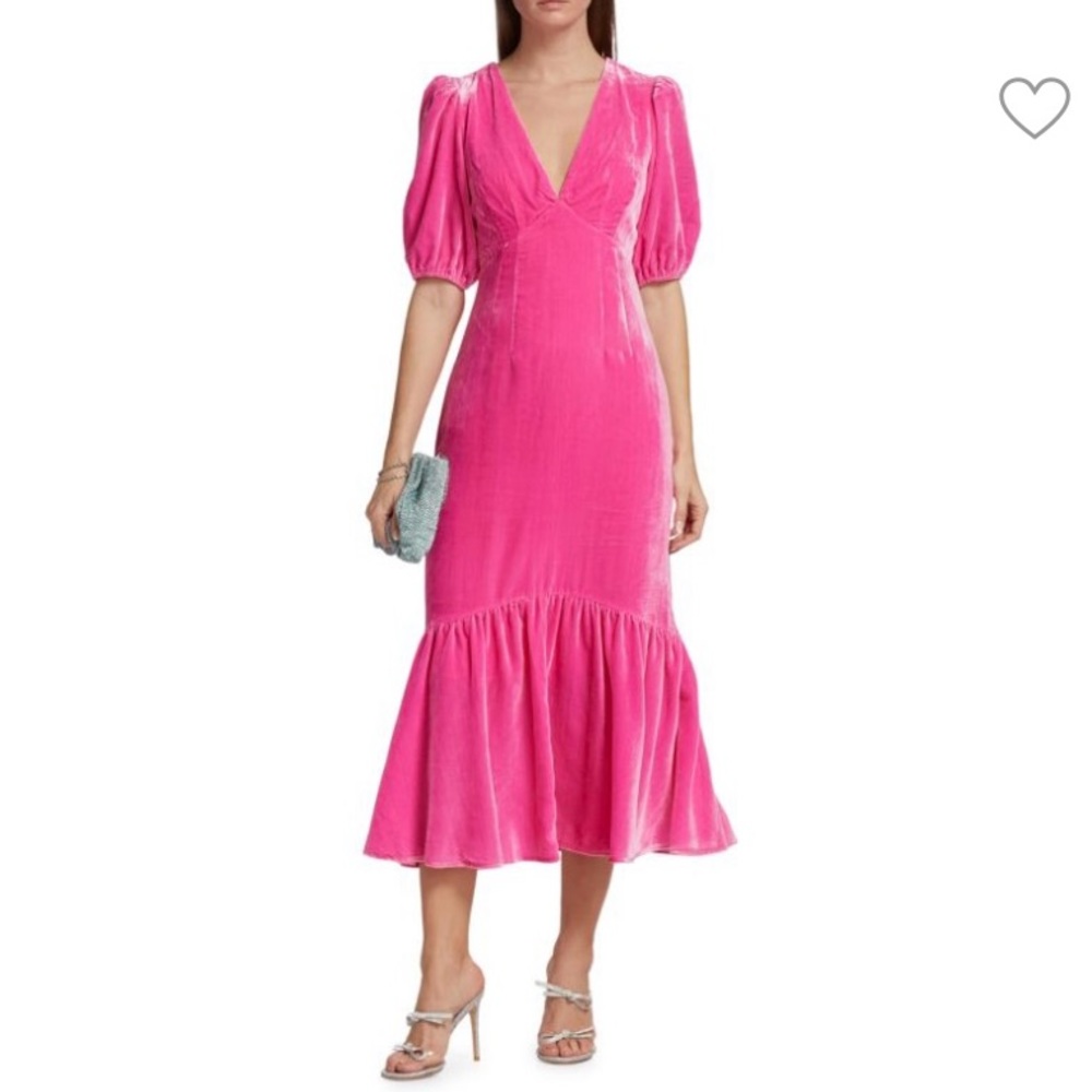 NWT Rhode Ester pink velvet dress